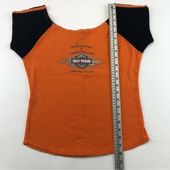 HARLEY-DAVIDSON women’s orange and black tee - Picture 4 of 7